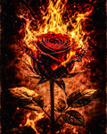 A Rose Burns Pillow